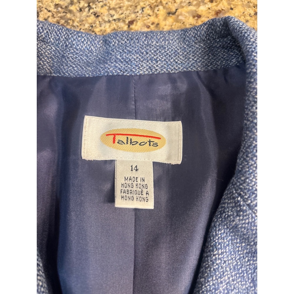 Talbots Womens Blue 100% Wool 3 Button Blazer and Pant Suit Set 14 Professional - Picture 3 of 15